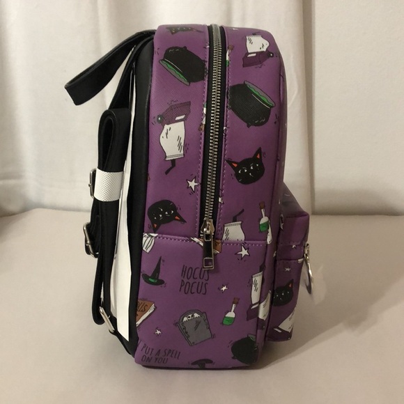 Disney Halloween Hocus Pocus Movie Icons Purple Mini Backpack NWT - Picture 8 of 10